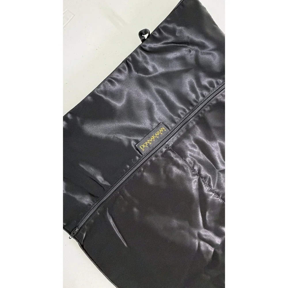 Donna Karan New York Black Satin Tri-Fold Hanging Jewelry Accessory Organizer